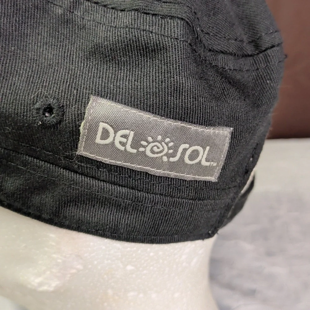 Del Sol Hat Womens Butterfly Sparkle Logo Black Adjustable Casual Y2K Bling